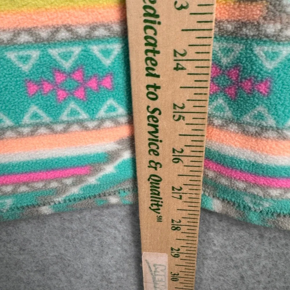 Chubbies Fleece Pullover Mens Medium Teal Aztec Geometric 1/4 Zip Southwestern